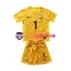 Frankrike Målvakt Hugo Lloris 1 Euro 2024 Tröja Gul 1:a Matchställ Barn Kortärmad