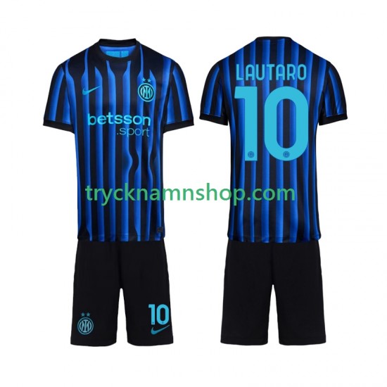 Inter Milan Lautaro Martinez 10 2025-2026 Tröja 1:a Matchställ Barn Kortärmad