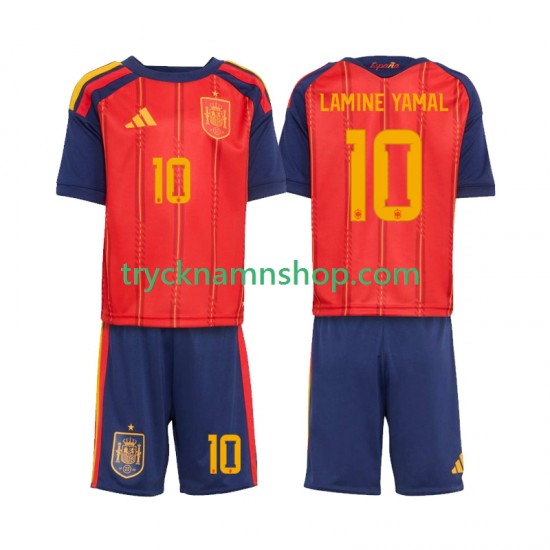 Spanien Lamine Yamal 10 VM 2026 Tröja 1:a Matchställ Barn Kortärmad