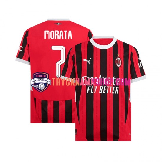 AC Milan UCL Font MORATA 7 2024-2025 Tröja 1:a Matchställ Män Kortärmad