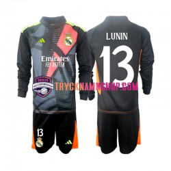 Real Madrid Målvakt Andriy Lunin 13 2024-2025 Tröja Svart 2:a Matchställ Barn Långärmad
