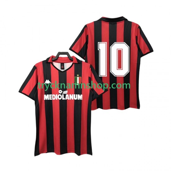 AC Milan 10 1988 1989 Tröja Retro 1:a Matchställ Män Kortärmad