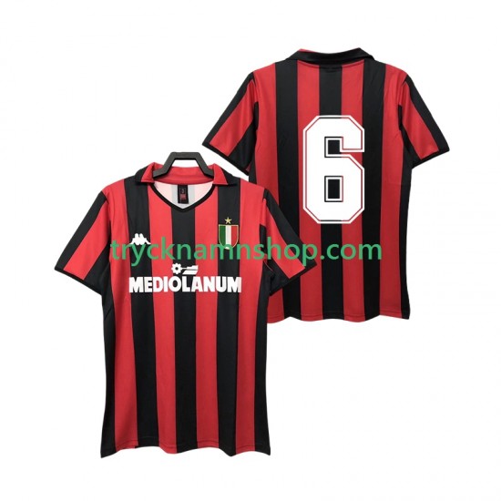 AC Milan 6 1988 1989 Tröja Retro 1:a Matchställ Män Kortärmad