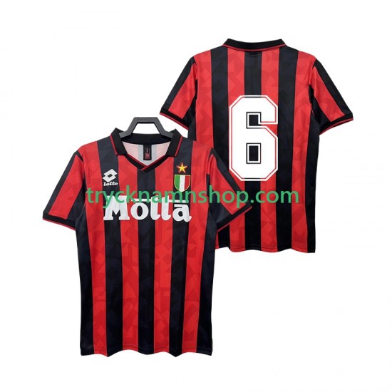 AC Milan 6 1993 1994 Tröja Retro 1:a Matchställ Män Kortärmad