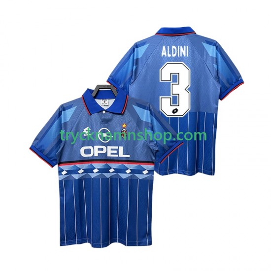 AC Milan ALDINI 3 1995 1996 Tröja Retro 2:a Matchställ Män Kortärmad
