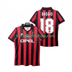 AC Milan BAGGIO 18 1995 1996 Tröja Retro 1:a Matchställ Män Kortärmad