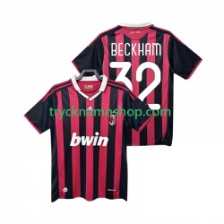 AC Milan BECKHAM 32 2009 2010 Tröja Retro 1:a Matchställ Män Kortärmad