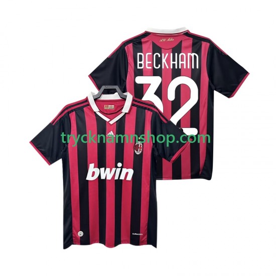 AC Milan BECKHAM 32 2009 2010 Tröja Retro 1:a Matchställ Män Kortärmad