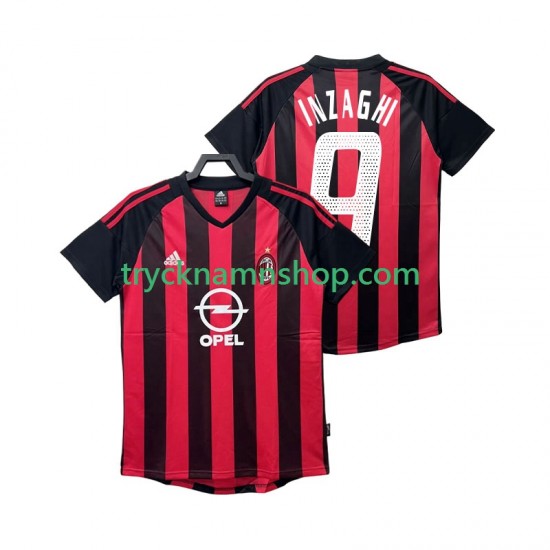 AC Milan INZAGHI 9 2002 2003 Tröja Retro 1:a Matchställ Män Kortärmad