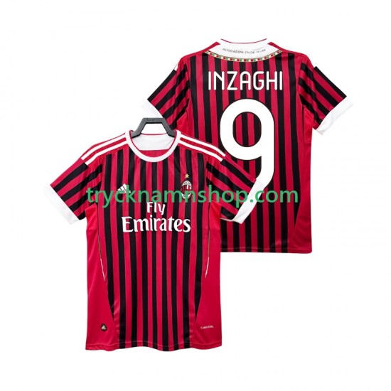 AC Milan INZAGHI 9 2011 2012 Tröja Retro 1:a Matchställ Män Kortärmad
