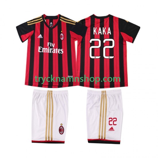 AC Milan KAKA 22 2013 2014 Tröja Retro 1:a Matchställ Barn Kortärmad