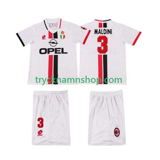 AC Milan MALDINI 3 1996 1997 Tröja Retro 2:a Matchställ Barn Kortärmad