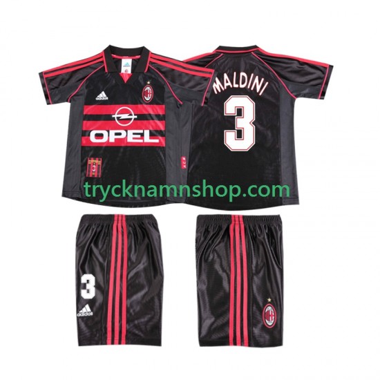 AC Milan MALDINI 3 1998 1999 Tröja Retro 3:e Matchställ Barn Kortärmad