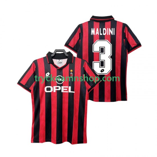 AC Milan MALDINI 3 1995 1996 Tröja Retro 1:a Matchställ Män Kortärmad