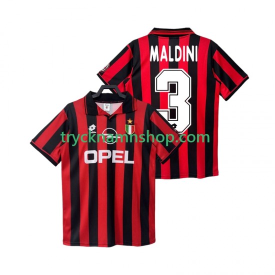 AC Milan MALDINI 3 1996 1997 Tröja Retro 1:a Matchställ Män Kortärmad