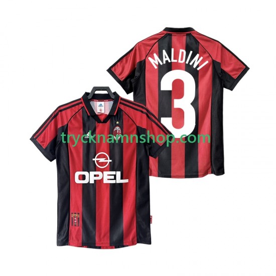 AC Milan MALDINI 3 1998 1999 Tröja Retro 1:a Matchställ Män Kortärmad