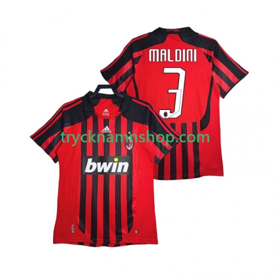 AC Milan MALDINI 3 2007 2008 Tröja Retro 1:a Matchställ Män Kortärmad