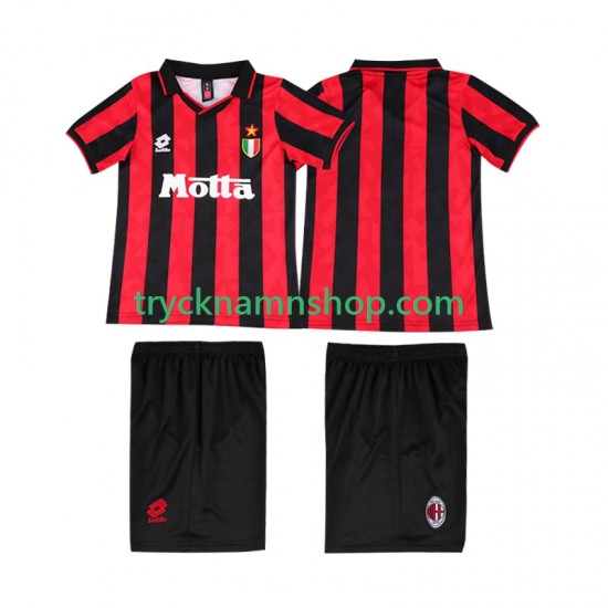 AC Milan 1993 1994 Tröja Retro 1:a Matchställ Barn Kortärmad