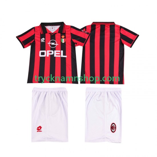 AC Milan 1996 1997 Tröja Retro 1:a Matchställ Barn Kortärmad