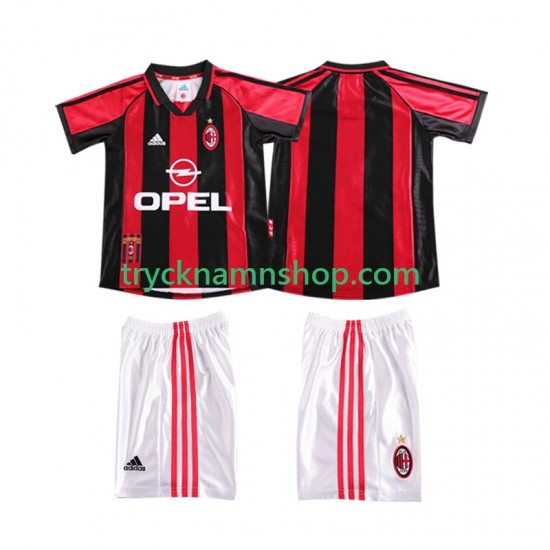 AC Milan 1998 1999 Tröja Retro 1:a Matchställ Barn Kortärmad