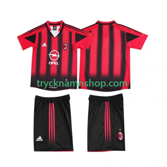 AC Milan 2004 2005 Tröja Retro 1:a Matchställ Barn Kortärmad
