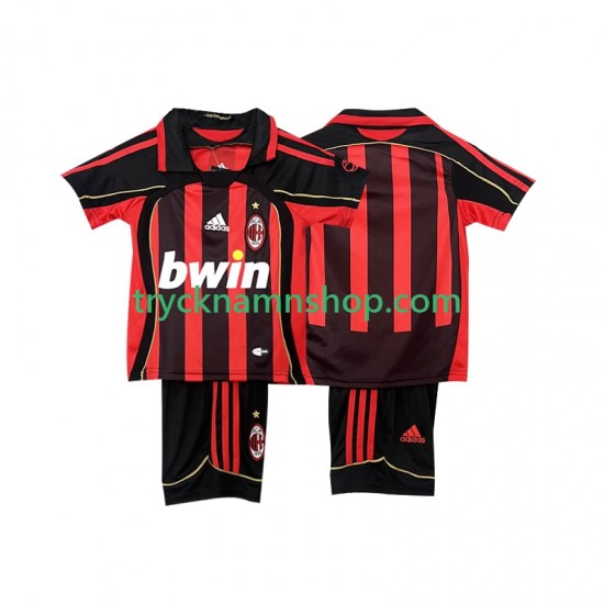 AC Milan 2006 2007 Tröja Retro 1:a Matchställ Barn Kortärmad