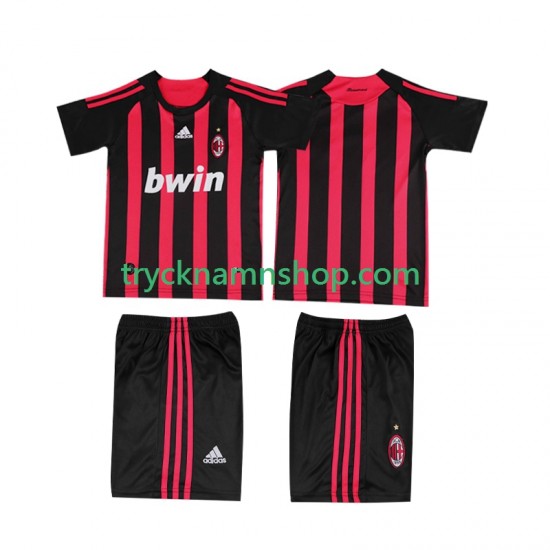 AC Milan 2008 2009 Tröja Retro 1:a Matchställ Barn Kortärmad