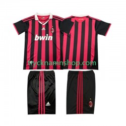 AC Milan 2009 2010 Tröja Retro 1:a Matchställ Barn Kortärmad