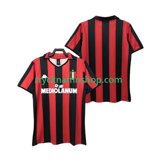 AC Milan 1988 1989 Tröja Retro 1:a Matchställ Män Kortärmad