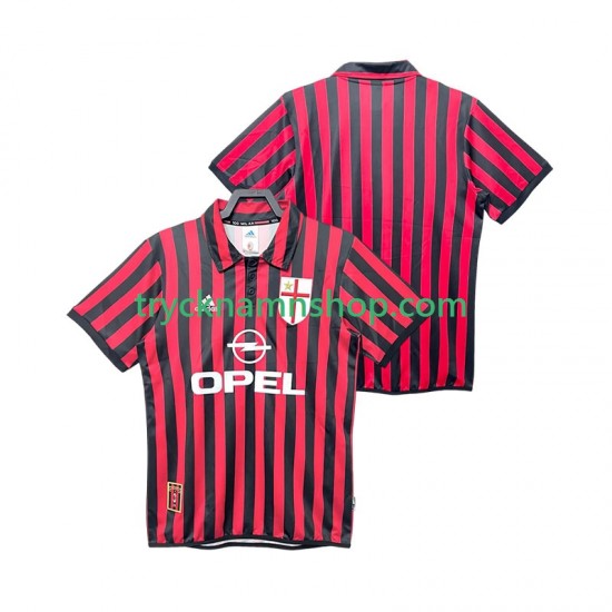 AC Milan 1999 2000 Tröja Retro 1:a Matchställ Män Kortärmad