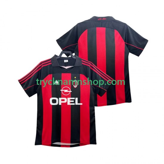 AC Milan 2000 2002 Tröja Retro 1:a Matchställ Män Kortärmad