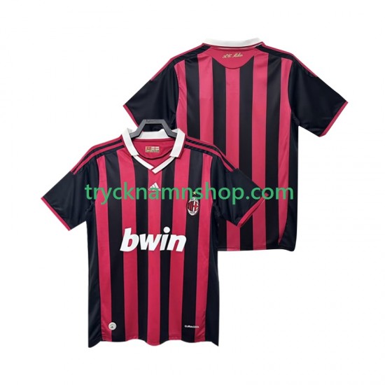 AC Milan 2009 2010 Tröja Retro 1:a Matchställ Män Kortärmad