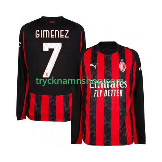 AC Milan Santiago Gimenez 7 2025-2026 Tröja 1:a Matchställ Män Långärmad