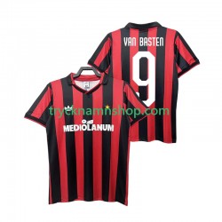 AC Milan VAN BASTEN 9 1990 1991 Tröja Retro 1:a Matchställ Män Kortärmad