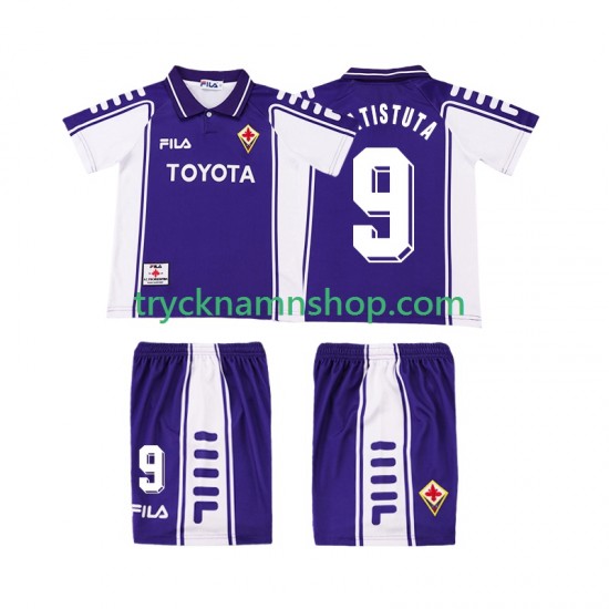 Fiorentina BASTUTA 9 1999 2000 Tröja Retro 1:a Matchställ Barn Kortärmad