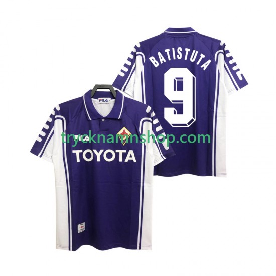 Fiorentina BASTUTA 9 1999 2000 Tröja Retro 1:a Matchställ Män Kortärmad
