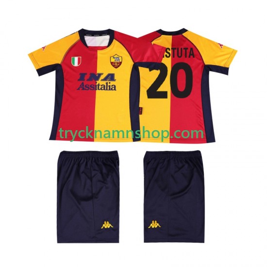 AS Roma Batistuta 20 2000 2001 Tröja Retro 1:a Matchställ Barn Kortärmad
