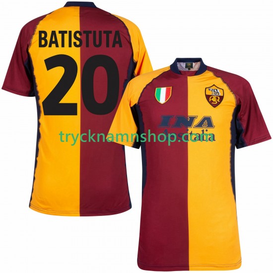 AS Roma Batistuta 20 2000 2001 Tröja Retro 1:a Matchställ Män Kortärmad
