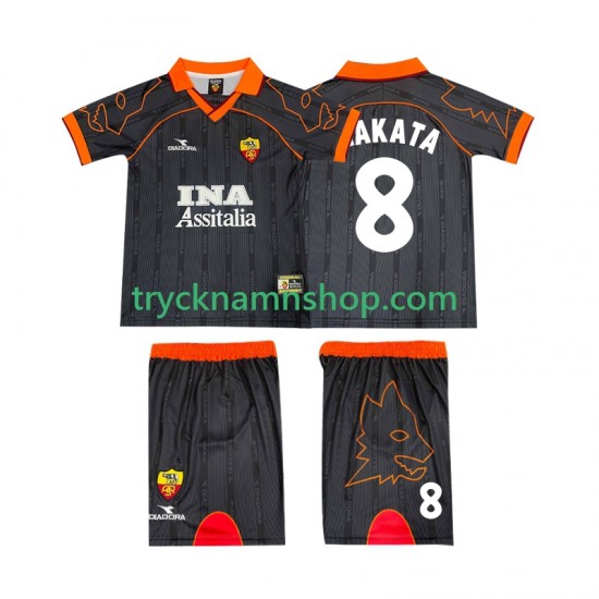 AS Roma NAKATA 8 1999 2000 Tröja Retro 2:a Matchställ Barn Kortärmad
