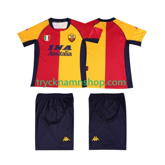 AS Roma 2001 Tröja Retro 1:a Matchställ Barn Kortärmad