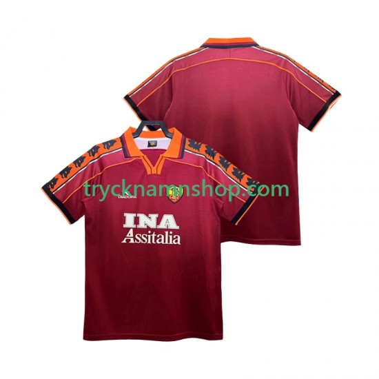 AS Roma 1998 1999 Tröja Retro 1:a Matchställ Män Kortärmad