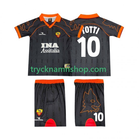 AS Roma TOTTI 10 1999 2000 Tröja Retro 2:a Matchställ Barn Kortärmad