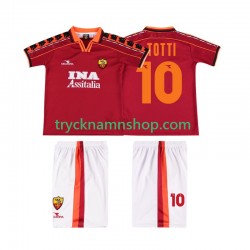 AS Roma TOTTI 10 1998 1999 Tröja Retro 1:a Matchställ Barn Kortärmad