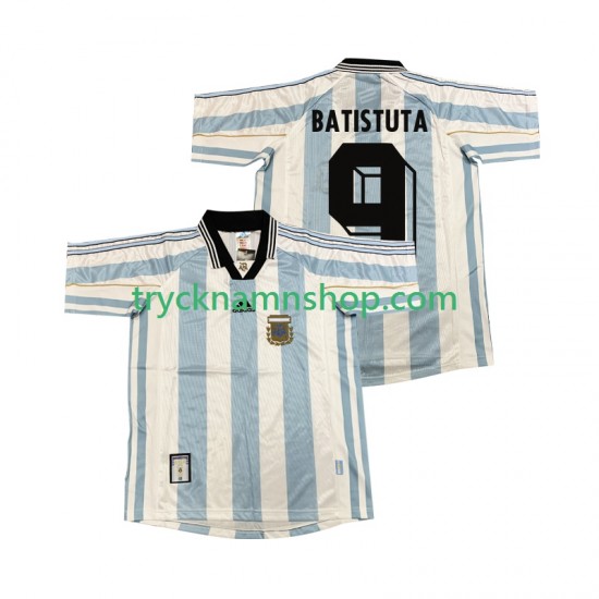 Argentina BATISUTA 9 1998 Tröja Retro 1:a Matchställ Män Kortärmad