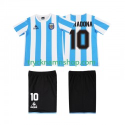 Argentina MARADONA 10 1986 Tröja Retro 1:a Matchställ Barn Kortärmad