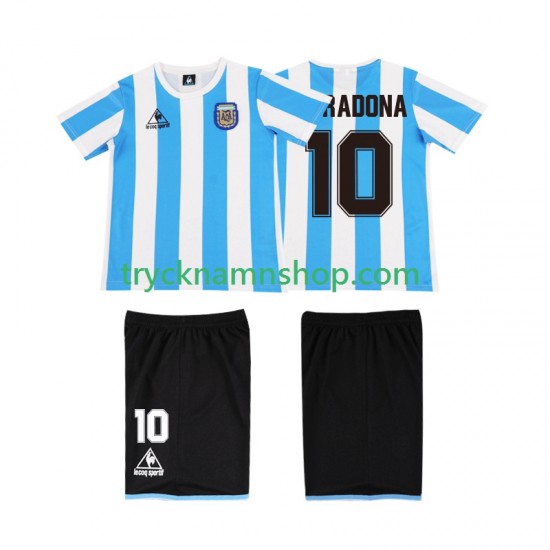 Argentina MARADONA 10 1986 Tröja Retro 1:a Matchställ Barn Kortärmad