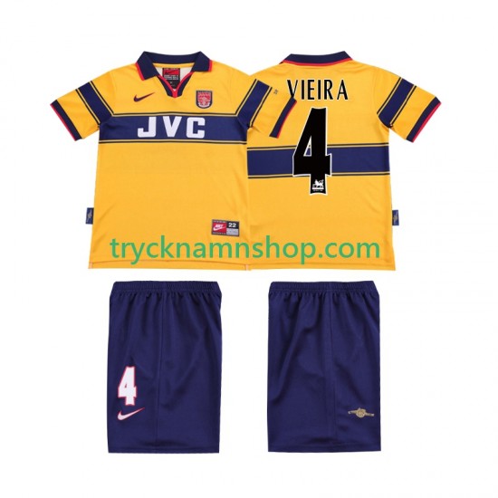 Arsenal VIEIRA 4 1997 1999 Tröja Retro 2:a Matchställ Barn Kortärmad