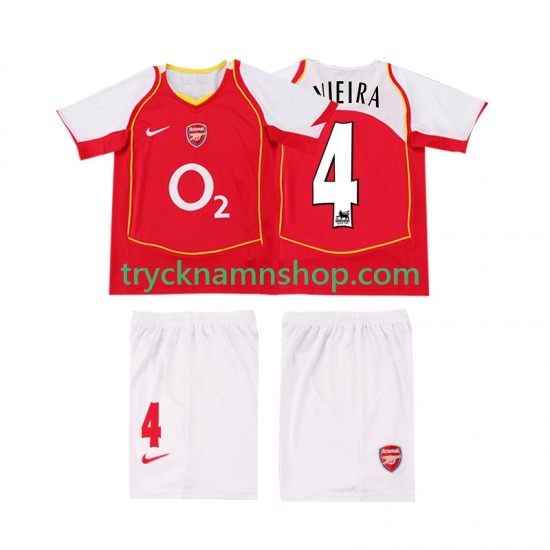 Arsenal VIEIRA 4 2004 2005 Tröja Retro 1:a Matchställ Barn Kortärmad