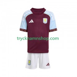 Aston Villa 2025-2026 Tröja 1:a Matchställ Barn Kortärmad