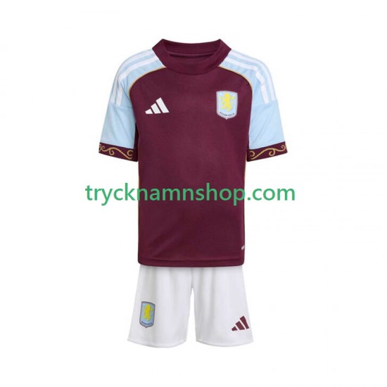 Aston Villa 2025-2026 Tröja 1:a Matchställ Barn Kortärmad